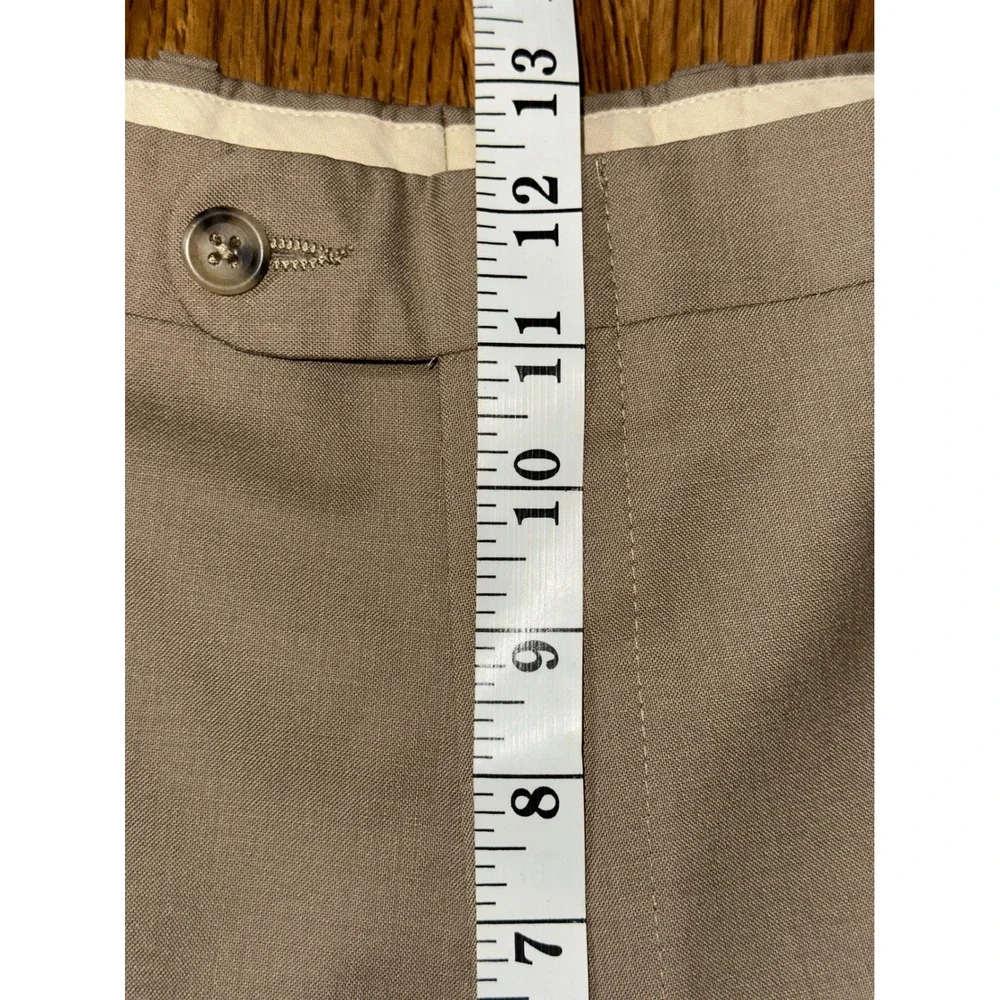 Burberry London Mens Tan Khaki Herringbone Dress Pants Slacks 38x28